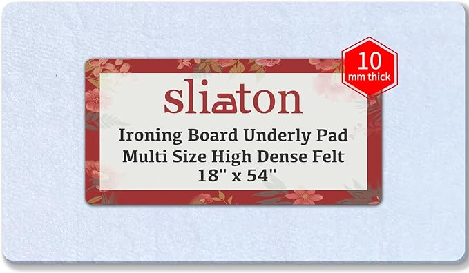 Premium Felt Underlay Ironing Board Padding with Thick White Polyester Felt Pad (18" x 54")