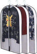 40" Garment Bags for Hanging Clothes, Clear Proof Suits Covers with 4" Gussets for Closet Storage and Travel Hanging Clothes Bag for Coat, Sweater, Jacket, Dress, Shirts (3 Pack - 40")