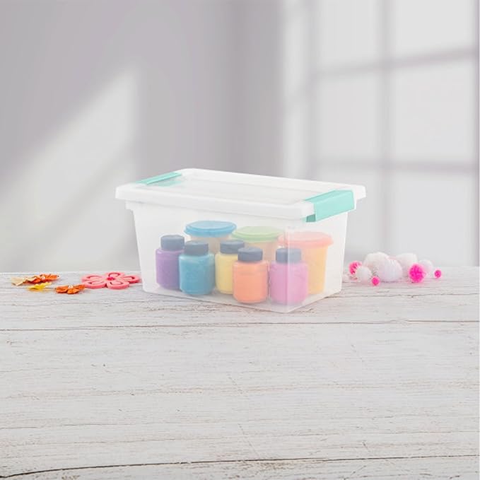 Sterilite 12-Pack Clip Box, Clear Storage for Crafts, Supplies and Office Items, Medium