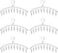 Seropy Clothes Hanger with 10 Clips Laundry Drying Rack 6 Pack, Clothes Drying Rack Stainless Steel Sock Hangers Windproof Clip and Drip Hanger for Drying Socks, Bras, Towel, Underwear, Baby Clothes