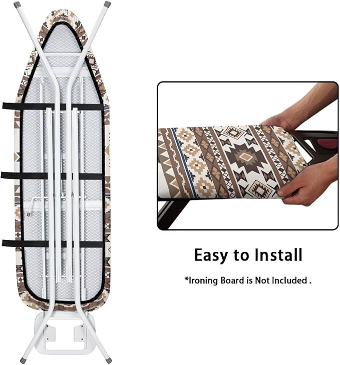 SEANATIVE Aztec Geometry Ironing Board Cover Decorative Ironing Board Protective Guard Covers Dustproof Iron Pad Cover with Elasticized Edges