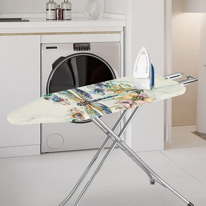 Dragonfly Ironing Board Cover Standard Size 15 x 54 Stain Resistant Fasteners Elastic Edge Ironing Cover Washable
