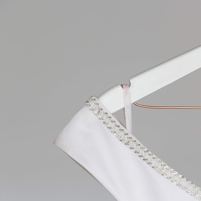 Ella Celebration Bride to Be Wedding Dress Hanger Wooden and Wire Hangers for Brides Gowns, Dresses (White with Rose Gold Wire)