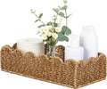 Scalloped Toilet Paper Basket: Water-Resistant Handmade Organizer - Natural Tan for Organic Back of Toilet Tank top & Scandinavian Kitchens 1pack