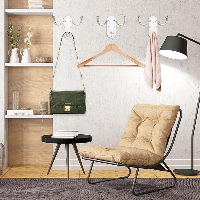 Clothes Hanger Storage, Retractable Clothes Hanger Storage Organizer, Damage Free Hanging Wall Hangers for Hanging in Living Spaces, Silver