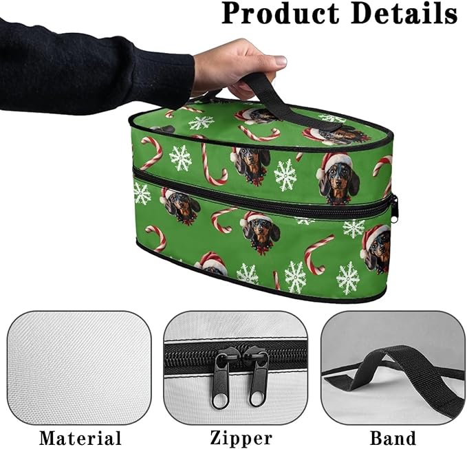 Christmas Iron Case Storage Universal for Most Iron Colorful Cute Steam Iron Storage Case with Smooth Zipper, Crutch Snow Dog