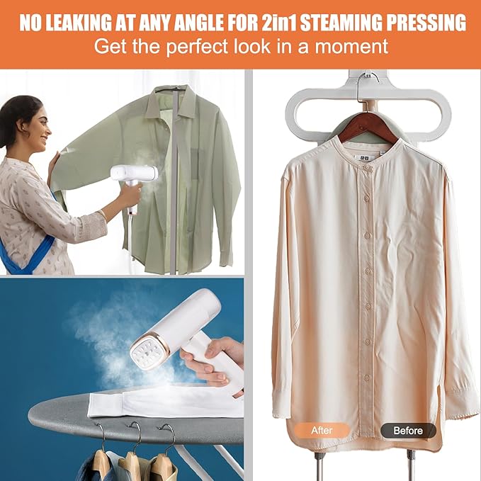 Portable Mini Ironing Machine,Travel Mini Steam Iron,1000W Handheld Travel Steamer Iron for Clothes,Foldable Garment Steamer,20 Second Heat-up,120ml Water Tank,with Brush,Measure Cup