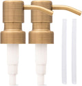 Stainless Steel Soap and Lotion Dispenser Pumps, Replacement for Your Bottles (Bronze, 2 Pack)