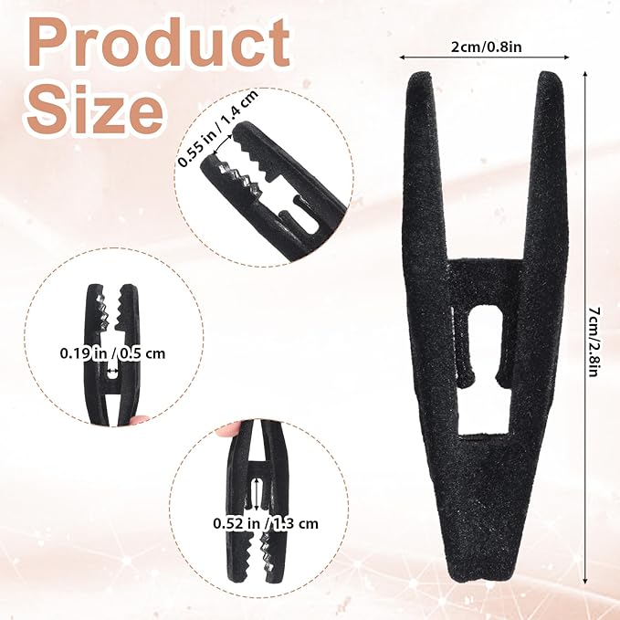 60 PCS Velvet Hangers Clips, Plastic Clips for Hanging Non-Slip Strong Finger Clip Hanger Clip for Pants, Shirts, Skirts, Socks, Baby Clothes and Velvet Hangers-Black
