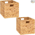 12x12in Wicker Storage Baskets - Large Cube Storage Bins for Bedroom, Living Room, Nursery (2 Packs)