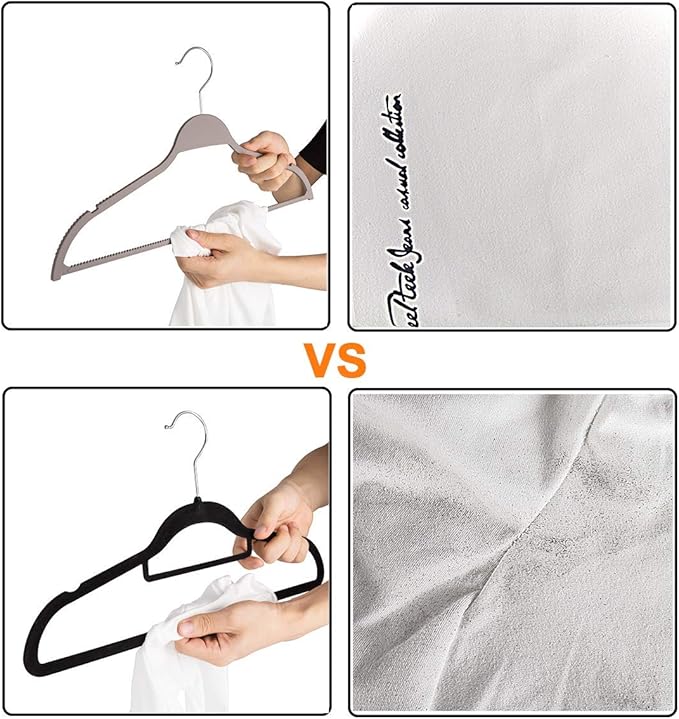 ELONG HOME Plastic Clothes Hangers 20 Pack and Solid Wooden Hangers 20 Packs