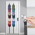 Hat Rack, Hat Racks for Baseball Hats, Hat Organizer for Closet Door, over the Door Hat Rack, Hat Organizer with Buttons Adjustable Hat Racks Hold 18 Snap Back Hats, Never Fall Off