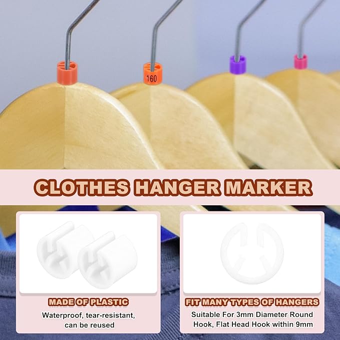 PATIKIL 300 Pcs Clothes Hanger Marker Blank Plastic Garment Tags Size Hanger Markers Fit 3mm Rod for Garment Color Coding Snap Labels Accessories, White