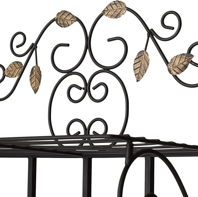 KB Designs - Metal Hall Tree Coat Rack with Shoe Storage Bench, Black