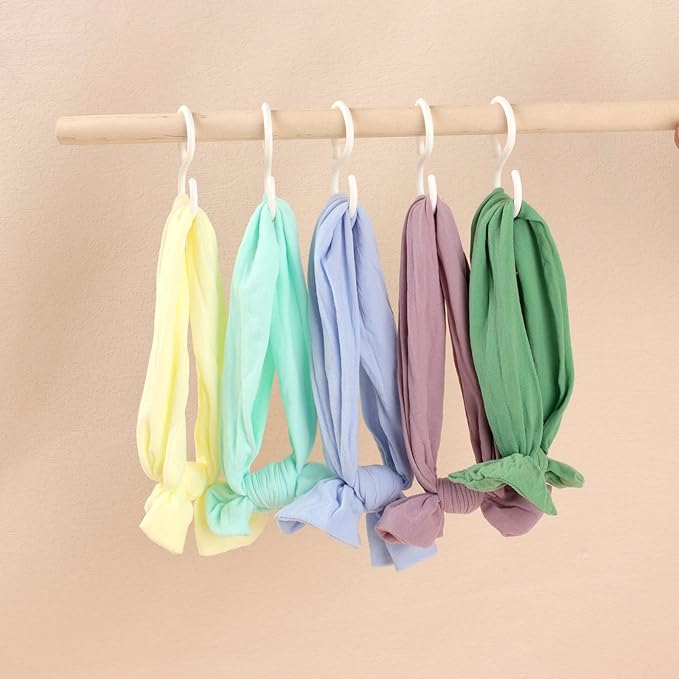 POVETIRE 30 Pack 2.5 Inch Rubber White S Hook for Hanging Baby Headband Hair Accessories Baby Bib NecklaceJewelry Hat Holder