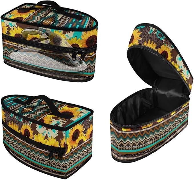 Indian Sunflower Iron Portable Storage Bag for Clothing Store Reusable Easy to Clean Steam Iron Storage Case with Zipper Closure