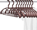 Extra Wide Shoulder Sweater Hangers 10 Pack, Width 2.8cm Thick Plastic Suit Hanger for Men Women, Curved Clothes Hangers no Shoulder Bump Ideal for Bedroom Everyday Use (Brown)