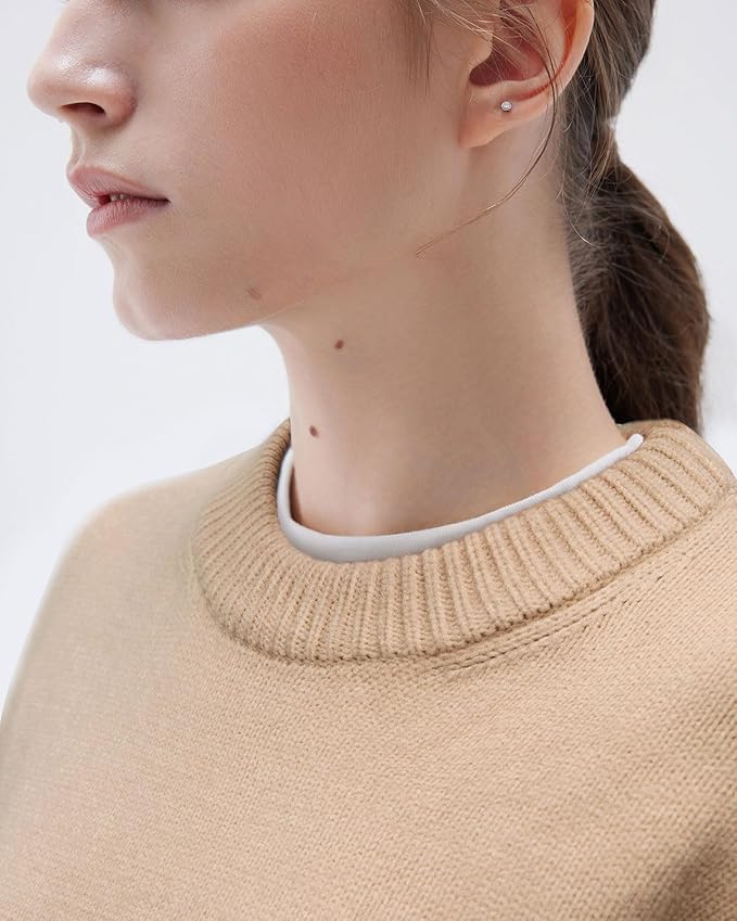 SUUKSESS Women Cashmere Blend Oversized Crew Neck Long Sleeve Pullover Sweaters