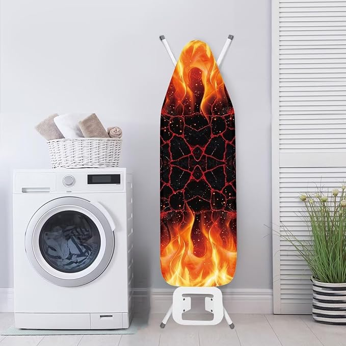 Fire Heat Reflective Iron Pad for Board Top Stain Resistant Stretchable Premium Fabric Non Stick Scorch Standard Size Ironing Board Cover for 15 x 54 Inch Ironing Boards
