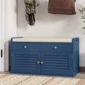 Shoe Storage Bench with Cushion, Shoe Bench, Padded Seat, 2 Drawer Storage, Entryway, Hold up to 300lbs, 15.8 x 32.29 x 18.1 Inches, Blue