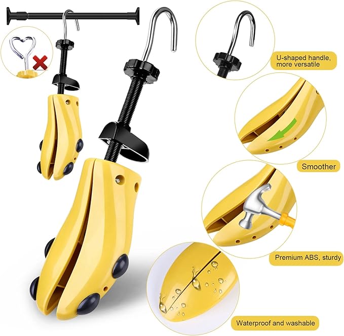 Eachway Pair of Professional 2-Way Premium Shoe Stretcher Tough Plastic Shoe Trees, Adjustable Length & Width Durable Shoe Shaper for Men and Women (Large)
