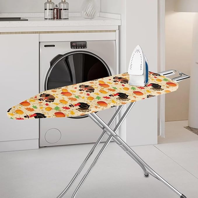 SEANATIVE Turkey Pumpkins Ironing Board Cover Stain Resistant Pad Covers Durable Iron Board Protective Covers with Elastic Edge, Easy Installation