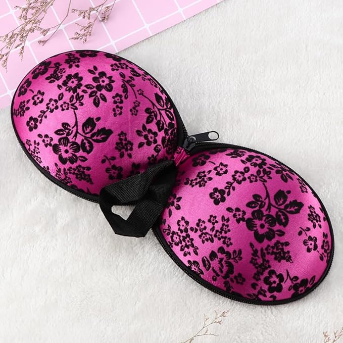 Cabilock Bra Case Zippered Travel Organizer for Women - Compact Slightly Waterproof Lingerie Storage with Hand Strap 5.90X4.92X9.44 Inch Small Travel Essentials