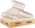 VWV Aluminum Clothes Hangers - with Adjustable Clips, 12.6 inches Long, 6.89 inches high, Suitable for Children's and Baby Clothes, 20-Pack in Rose Gold.