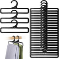 Pants Hangers Scarf Hanger 50Pcs 6.7X3.2In Flexible Leggings Hanger Rectangular Pants Hangers Windproof Pp Clothes Hangers for Home Dorm Hotel, Black