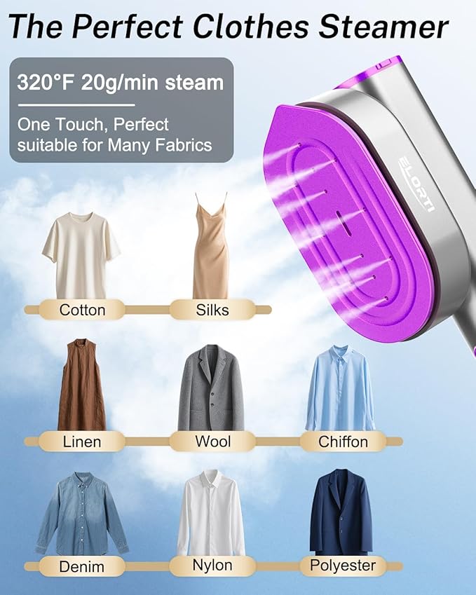 Steamer Clothes,Travel Portable Handheld Mini Clothes Steamer & lron 2 In 1 Fast 10s Heat-Up.Garment steamer lron,Rotatable Broad 1200W Effortless for Travel Office Home 110-120V