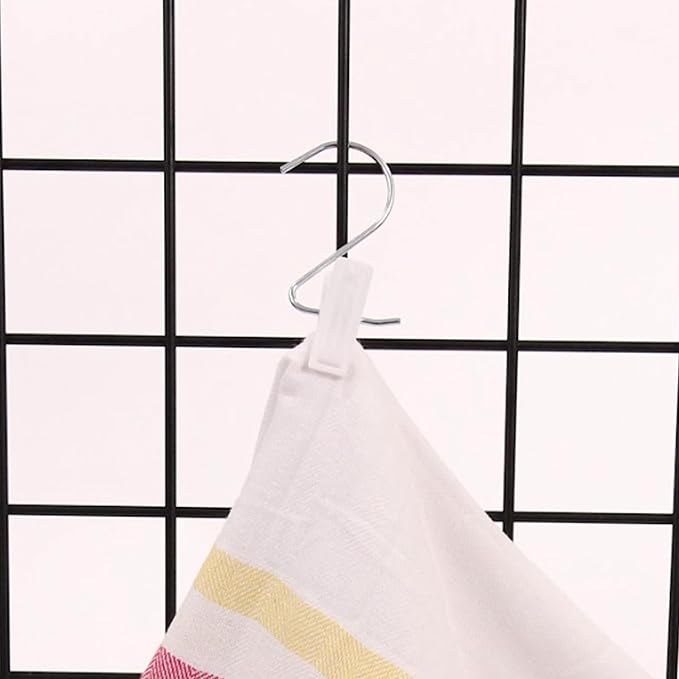 SSWBasics Hanger Clips with Silver Hook - Pack of 50 - Durable Boot Hangers for Closet with Silver Hook - Single Clip Hangers for Boots, Secure Hanging Clips Hook for Organized, Multifunctional