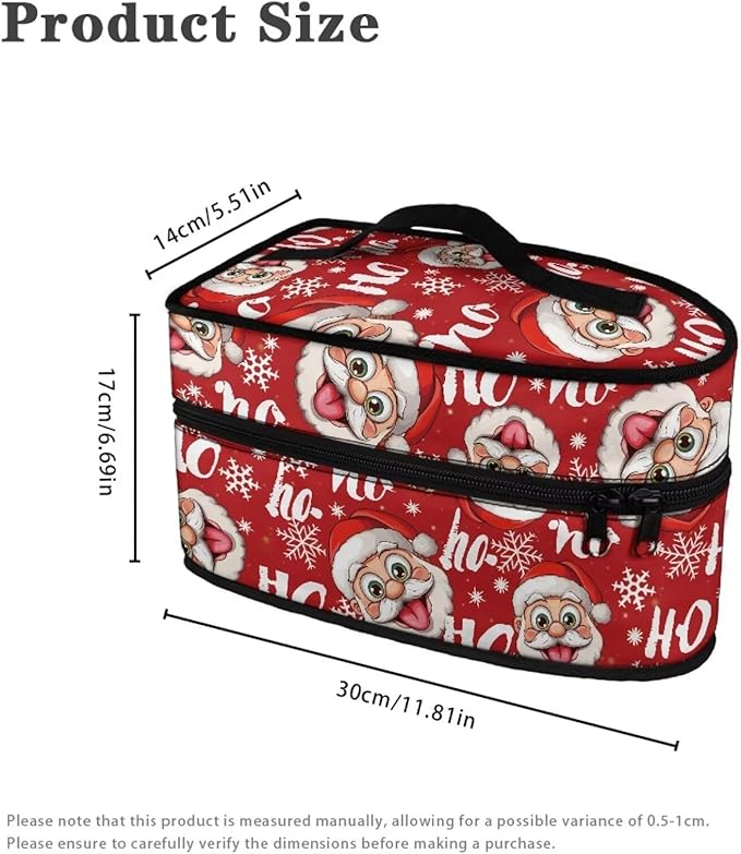 Christmas Iron Storage Case Fits Traveling Outing Decorative Handheld Steam Iron Storage Bag Compatible with Most Iron, Santa Claus HOHOHO