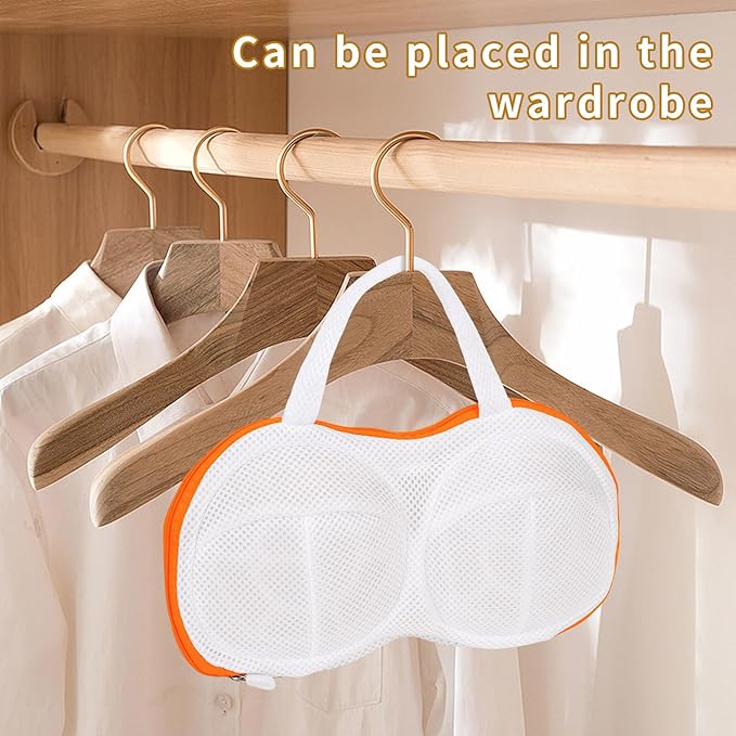 3Pcs Bra Wash Bags for Laundry Lingerie Underwear Brassiere Bag Set for Washing Machine Suitable for Women Delicates Bra Yellow(D to E Cups)