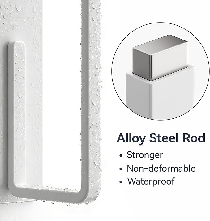 Heavy-Duty Magnetic Paper Towel Holder Fits Jumbo Rolls, White, Suitable for Kitchens, RVs, Washing Machines, BBQ Carts
