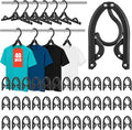 40 Pcs Foldable Hangers, Plastic Travel Hanger Organizer Folding Clothes Drying Rack Portable Traveling Accessories Essentials for Suitcase RV Camping Airplane Cruises Vacation, Black