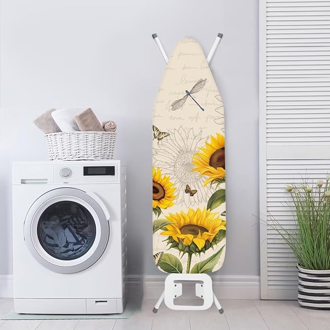 Iron Board Cover Standard Size,Sunfloral Ironing Board Cover,Floral Ironing Board Cover,Extra Large Ironing Board Cover,Chic Sunfloral Print X-Large
