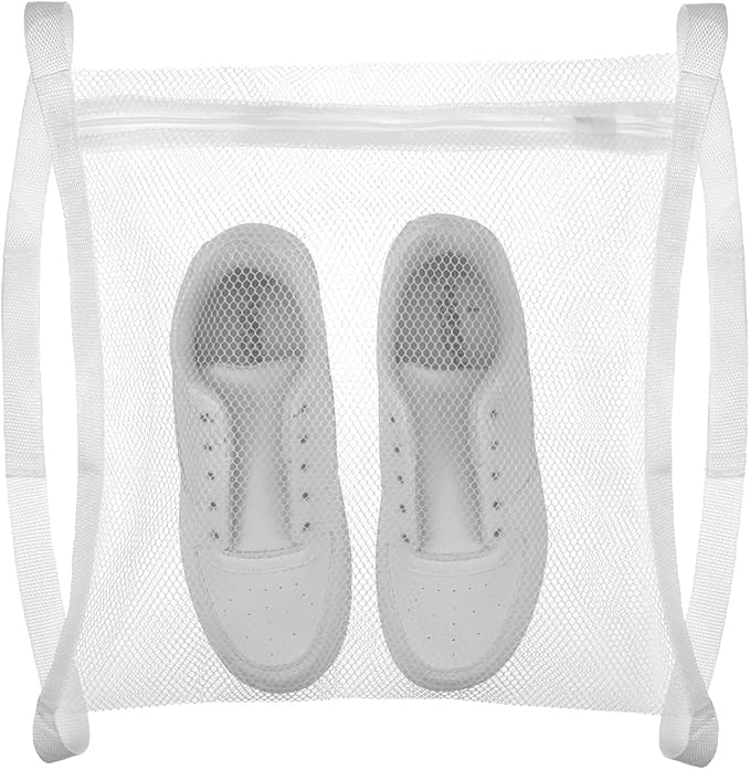 Sneaker Dryer Bag, Reusable Sneaker Wash Dry Net Bag Mesh Laundry Bags for Washer and Dryer Large Honeycomber Mesh Bags with Zipper and Strap for Most Dryers Door 15.7" X 15.7"