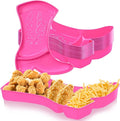 Uiifan 24 Pcs Cowboy Boot Party Serving Trays, Disposable Plastic Compartment Plates Boot Shaped Plates Western Theme Party Decorations Tableware for Cowboy Cowgirl Birthday Supplies(Pink)