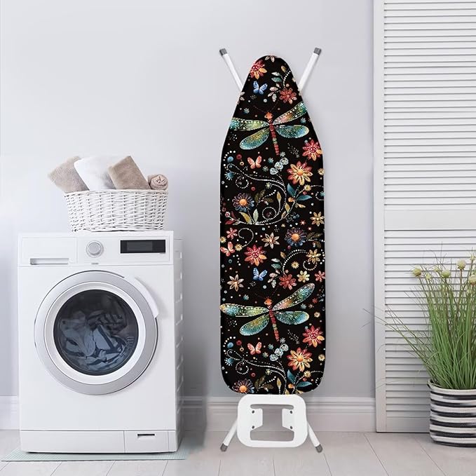 Dragonfly Ironing Board Cover Non Stick Scorch Ironing Board Cover and Pad Standard Size 15x54 Inch Scorch Resistant Pressing Cloth for Iron