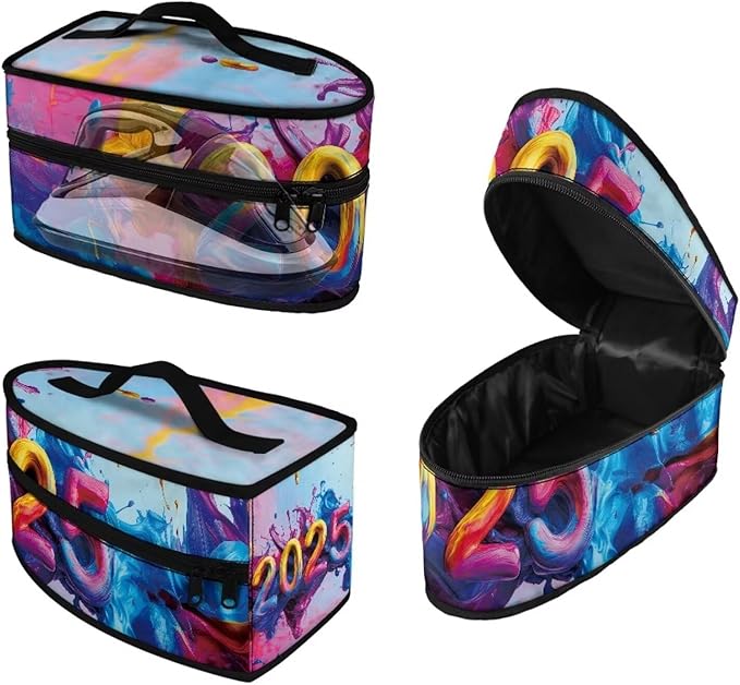 New Year Iron Storage Bag for Clothing Store Colorful Easy to Clean Steam Iron Storage Case with Zipper Handle Fits Outing