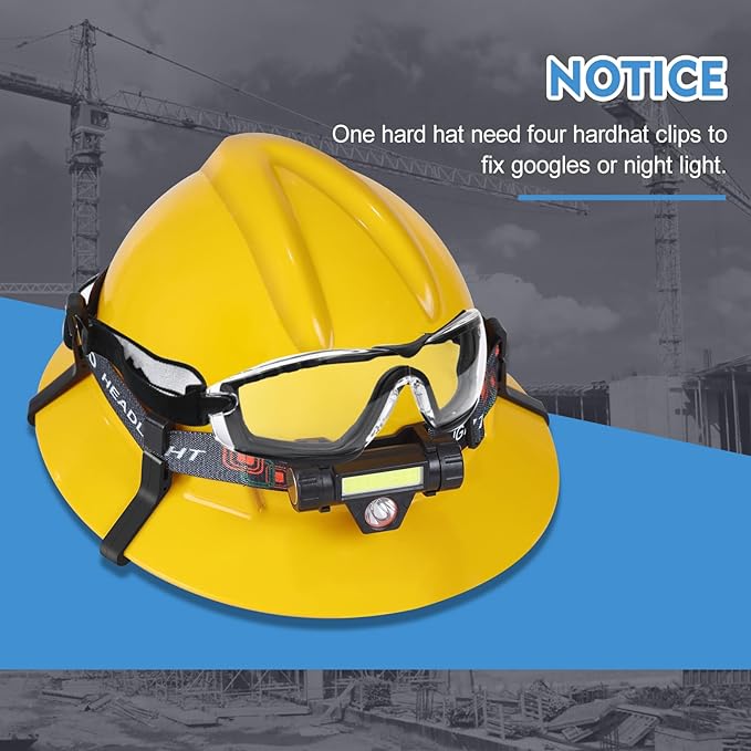 Hard Hat Light Clips Hard Hat Accessories for Headlamp Anti-Slip Stable Hardhat Headlamp Light Clips