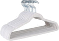 Laura Ashley 25 Pack Slim Velvet Hangers| Durable | Strong Plastic | Slim | Keeps Shape | Closet Organization | White | Holds 10lbs | Holds Shape