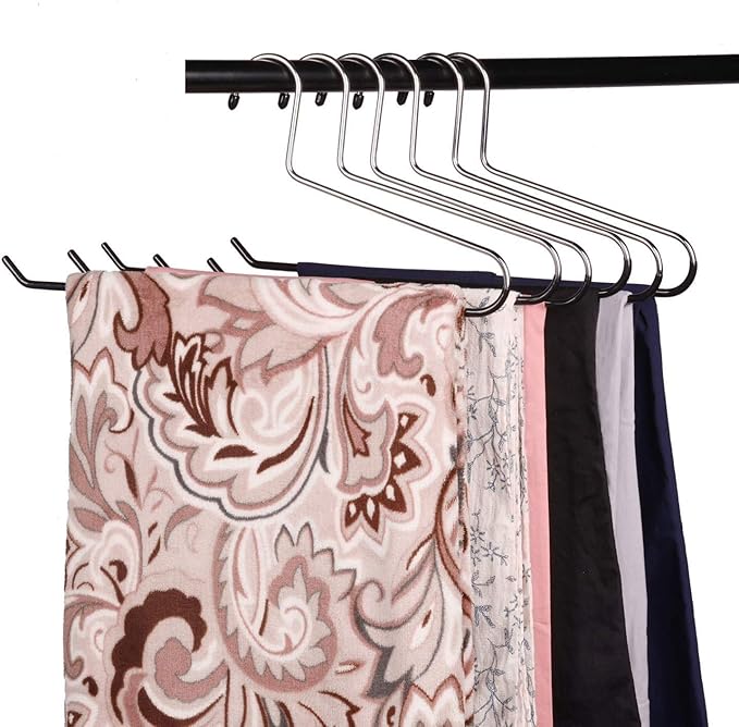 VASLIM 5 Pack Blanket Hangers Heavy Duty Black Vinyl Coated Nonslip - Great for Quilts, Comforters, Bedspreads, Table Cloths, Drapery, Fabric, and Sleeping Bags