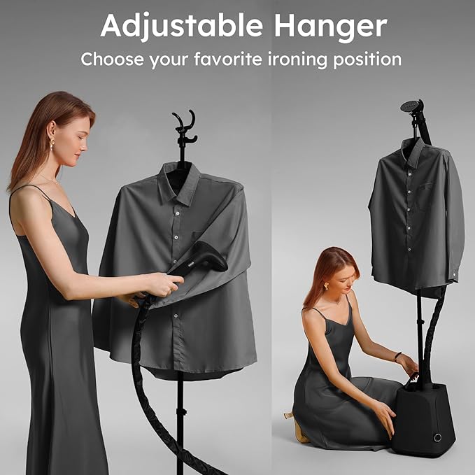 Colorful Standing Garment Steamer for Clothes, 2000W Professional Hanging Clothing Steamer with Stand, Commercial Cloth Fabric Steamers with 1.8L Water Tank for 45min Steaming, Blackcurrant