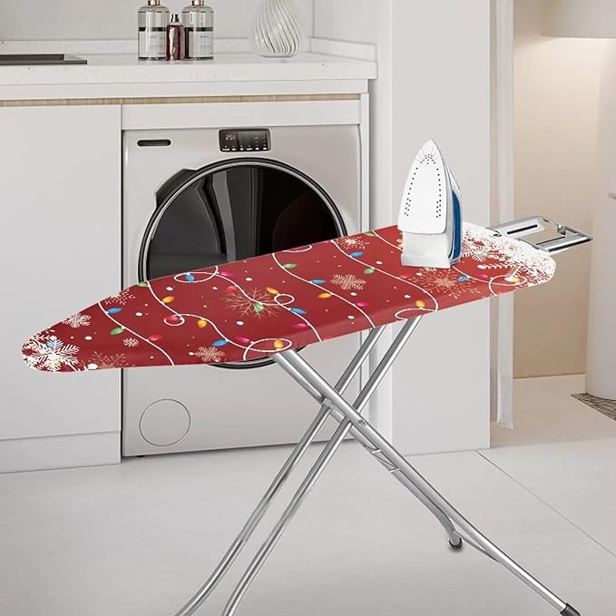 Ironing Board Cover Christmas String Lights Design Thick Table Top Ironing Board Cover Ventilate Iron Board Cover and Pad Ironing Accessories 54x15 inches