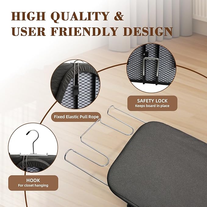 Mini Ironing Board Tabletop Ironing Board Compact Foldable Iron Board Thick Steel Tube with Heat Resistant Covers, Iron Rest for Dorms, Apartment and Travel,Gift for Women(Dark Grey)