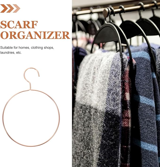 5 Ppack All Belt/Scarf Ring Hangers, STOBAZA Metal Belt Hanger Scarf Hangers for Closet Organization, Space-Saving Closet Storage Rings for Belts Ties Scarves and Accessory Storage