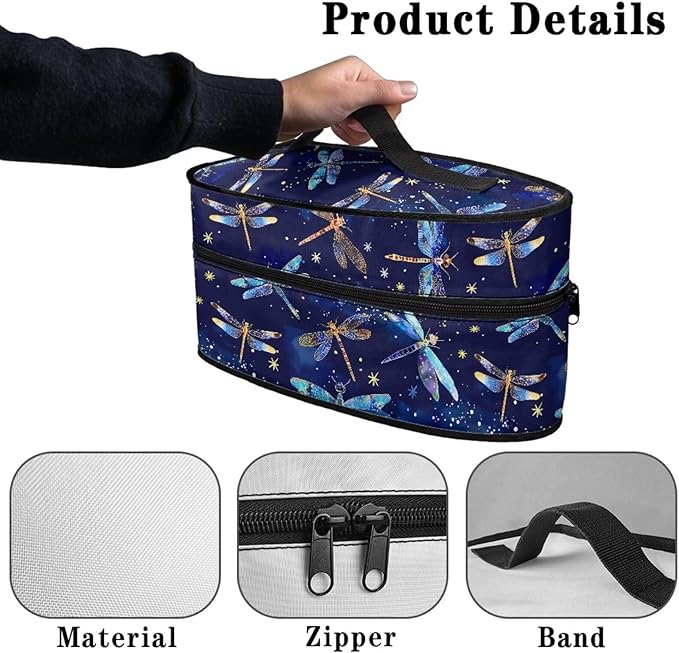Steam Iron Storage Case Compatible with Most Iron, Lightweight Decorative Iron Portable Storage Bag for Clothing Store, Dragonfly