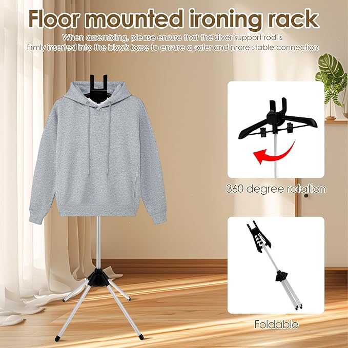 Steamer Stand for Clothes, Steamer Rack for Clothes, Steam Iron Stand, Height Adjustable Garment Steamer Rack, Handheld Garment Hanger for Steaming Clothes, Steamer Hanger Stand for Pants Jeans Skirt