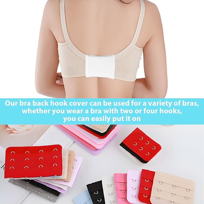 3-Pack Breathable Cotton Bra Hook Covers | Soft Back Strap Pads | Stop Bras Chafing & Hooks Irritation